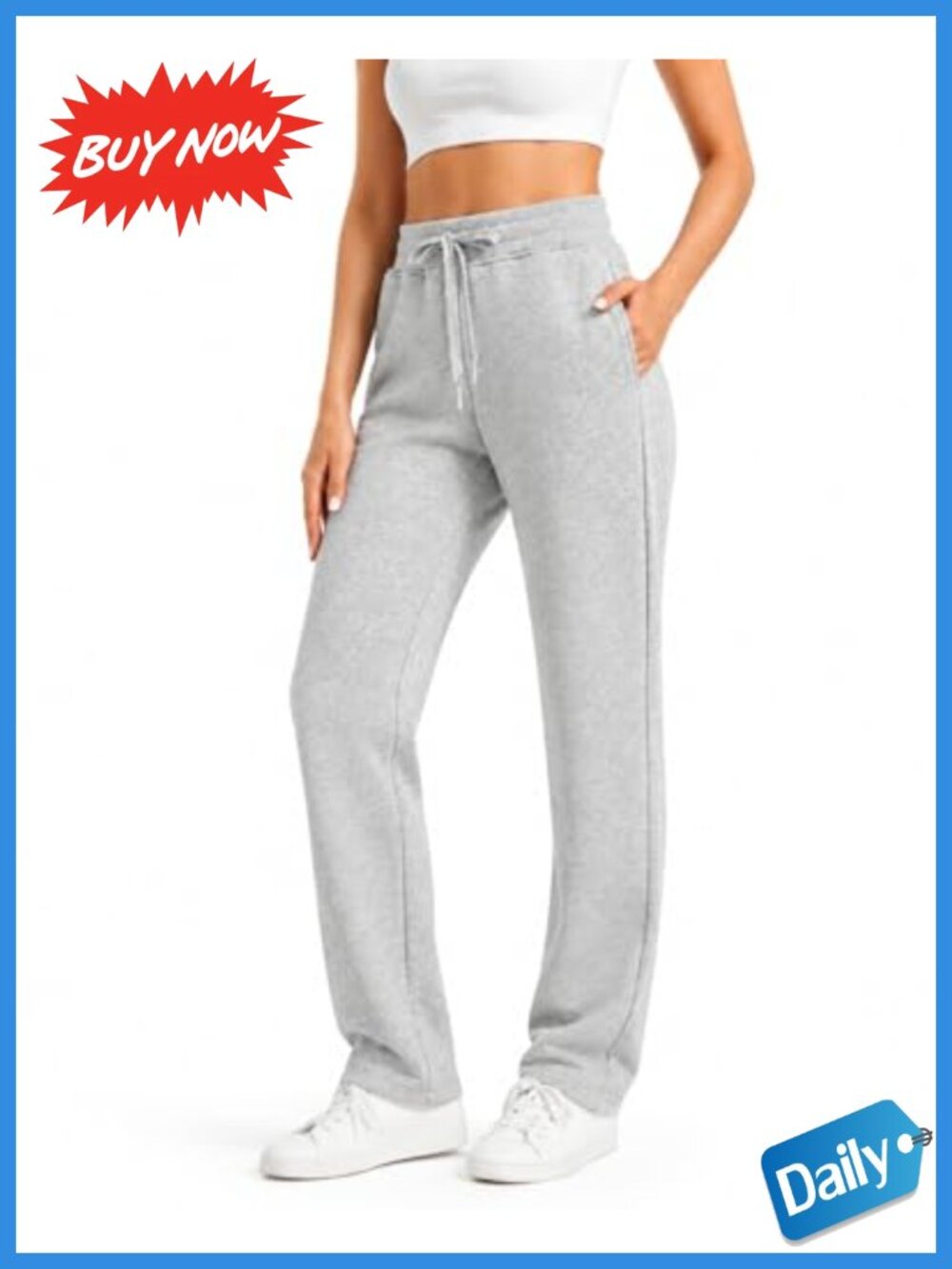 Tall Women's Straight Leg Sweatpants 32/34 Inseam Cotton Blend Lounge